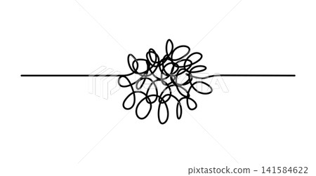 Messy scribble arrow line, chaotic tangled doodle. Hand drawn squiggle, chaos scrawl, sketch knot arrow confusion concept vector. Difficult route or curved path Messy scribble arrow line, chaotic tangled doodle. Hand drawn squiggle, chaos scrawl, sketch knot arrow confusion concept vector. Difficult route or curved path 141584622