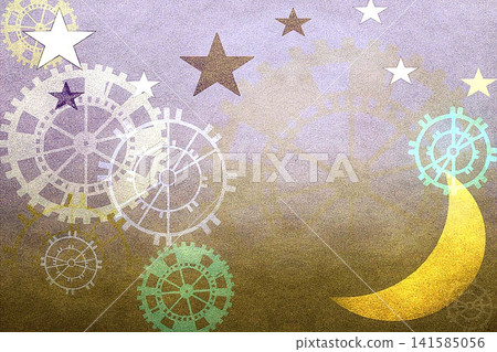 Game background: Retro-style gear and night sky decorative wallpaper Game background: Retro-style gear and night sky decorative wallpaper 141585056
