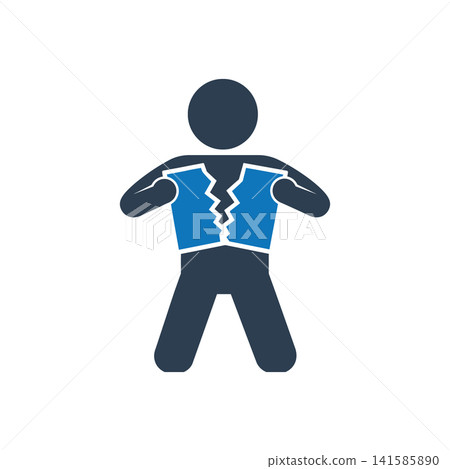 Person tearing open their shirt in determination icon Person tearing open their shirt in determination icon 141585890