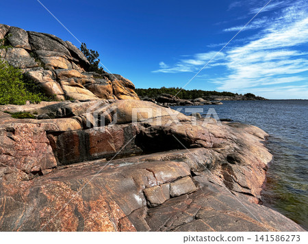 Rocks in Hanko (Hango), Finland on Baltic Sea Shore. Rocks in Hanko (Hango), Finland on Baltic Sea Shore. 141586273