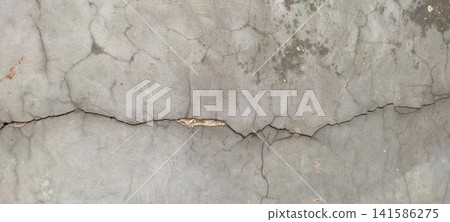 Cracked Grey Concrete Wall Texture Background 141586275