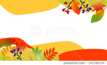 [Autumn] Tag for banner illustration material inspired by autumn foliage scenery 141586334