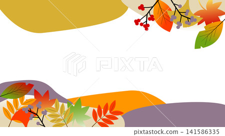[Autumn] Tag for banner illustration material inspired by autumn foliage scenery 141586335