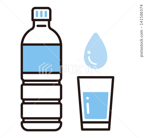 塑膠瓶圖示。象徵補水或飲水。 塑膠瓶圖示。象徵補水或飲水。 141586374