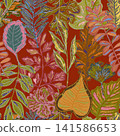 seamless pattern with autumn leaves 141586653