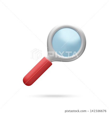 3D Magnifying glass icon for searching 3D Magnifying glass icon for searching 141586676