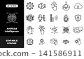 Artificial Intelligence Outline Icon Set with AI Brain, Robot, Microchip and Technology Line Icons Artificial Intelligence Outline Icon Set with AI Brain, Robot, Microchip and Technology Line Icons 141586911