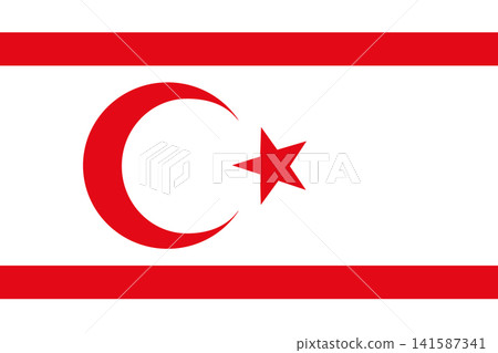 Flag of Northern Cyprus. Vector illustration Flag of Northern Cyprus. Vector illustration 141587341