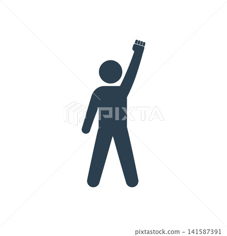 Raised fist protest icon Raised fist protest icon 141587391