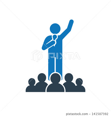 Rally leader speaking icon Rally leader speaking icon 141587392