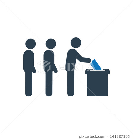Voters queue at ballot box icon Voters queue at ballot box icon 141587395