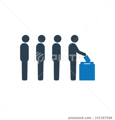 Voter queue casting ballot icon Voter queue casting ballot icon 141587406