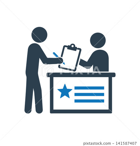 Voter registration desk icon Voter registration desk icon 141587407