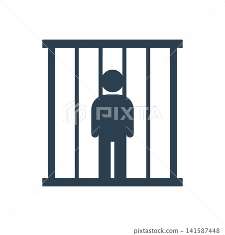 Imprisoned behind bars icon Imprisoned behind bars icon 141587448