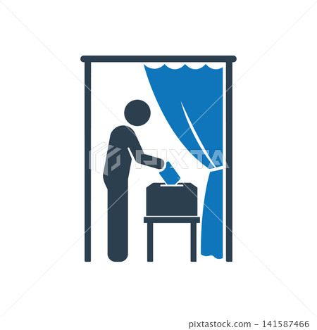 Voting in booth icon Voting in booth icon 141587466