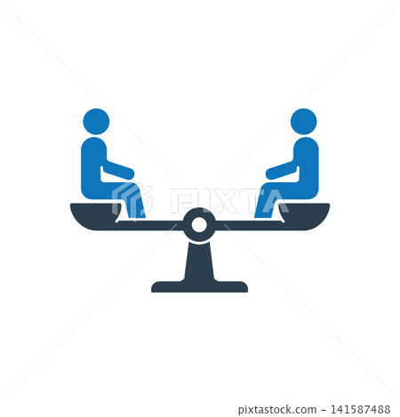 Balance of power seesaw icon Balance of power seesaw icon 141587488