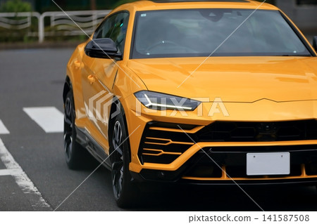 Yellow Italian-made SUV sports car Yellow Italian-made SUV sports car 141587508