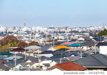 [Hino City, Tokyo] Scenery of a suburban residential area 141587743