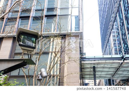 Surveillance cameras around the building Surveillance cameras around the building 141587748