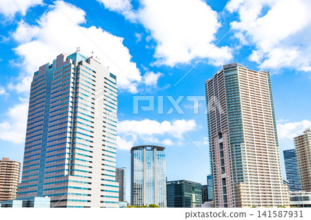 A landscape lined with office buildings and high-rise apartments. A landscape lined with office buildings and high-rise apartments. 141587931