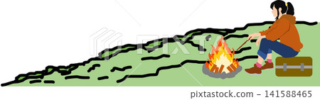Illustration of climbing a mountain 141588465