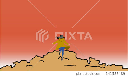 An illustration of enjoying the outdoors in autumn. An illustration of enjoying the outdoors in autumn. 141588489