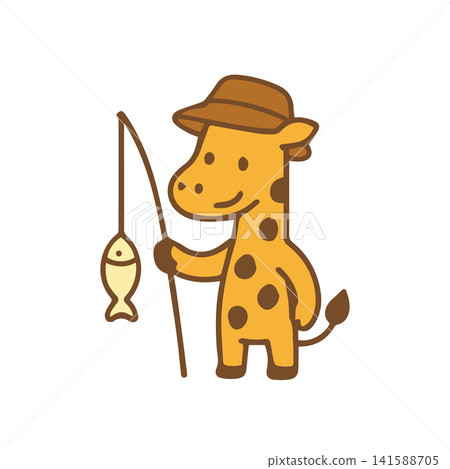 cute fishing giraffe cute fishing giraffe 141588705
