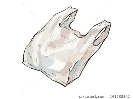Illustrations of shopping bags and plastic bags that evoke a sense of deliciousness. Illustrations of shopping bags and plastic bags that evoke a sense of deliciousness. 141588802
