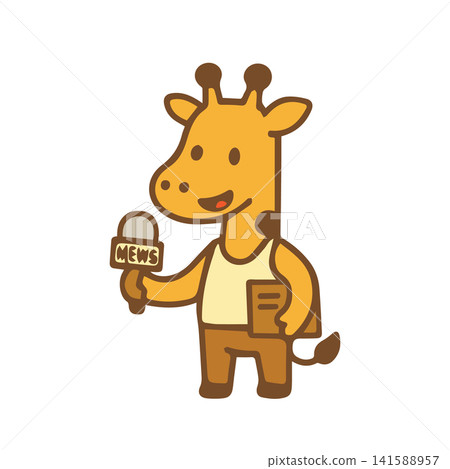 cute giraffe as a journalist 141588957