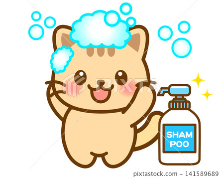 Illustration of a cat getting shampooed in the bath (2) Illustration of a cat getting shampooed in the bath (2) 141589689
