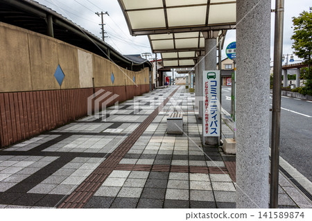Community bus stop and covered walkway Community bus stop and covered walkway 141589874