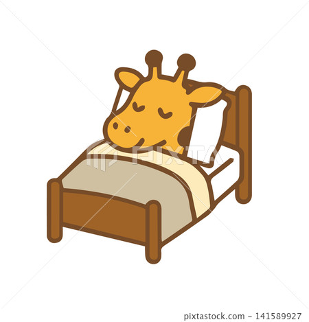cute giraffe sleeping in bed cute giraffe sleeping in bed 141589927
