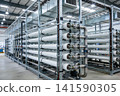 Industrial water filtration system with multiple membrane housings and piping 141590305