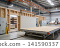Modern factory producing prefabricated wooden wall panels with advanced machinery 141590337