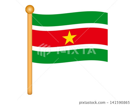 Suriname flag illustration material 141590865