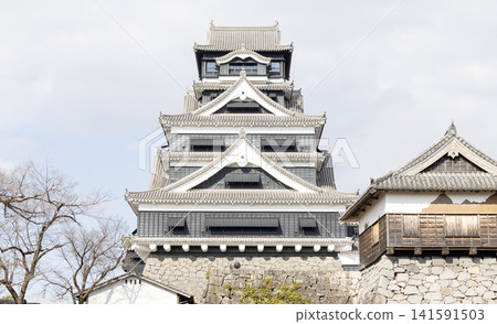 Kumamoto Castle stands proudly against the winter sky Kumamoto Castle stands proudly against the winter sky 141591503