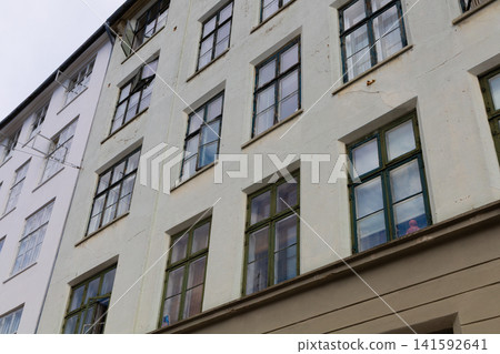 Historic Apartment Building With Open Windows Historic Apartment Building With Open Windows 141592641