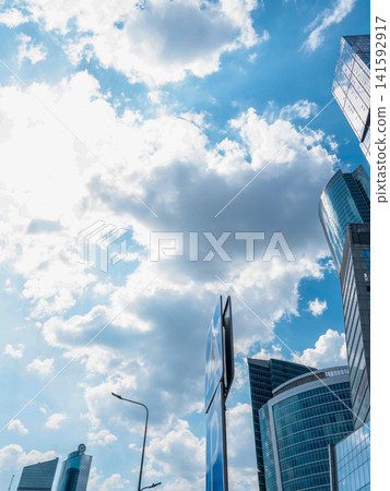 Modern high-rise buildings in Moscow city business district against the sky, urban architecture and contemporary cityscape Modern high-rise buildings in Moscow city business district against the sky, urban architecture and contemporary cityscape 141592917