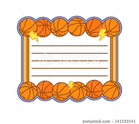 Basketball balls frame for kids memo note, message sticker or task plan or to do list. Kids sport memo note with basketball balls and lightnings for sticky post or daily agenda and week planner Basketball balls frame for kids memo note, message sticker or task plan or to do list. Kids sport memo note with basketball balls and lightnings for sticky post or daily agenda and week planner 141593541