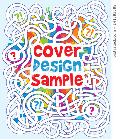 Colorful maze cover template for a children's activity book Colorful maze cover template for a children's activity book 141593598