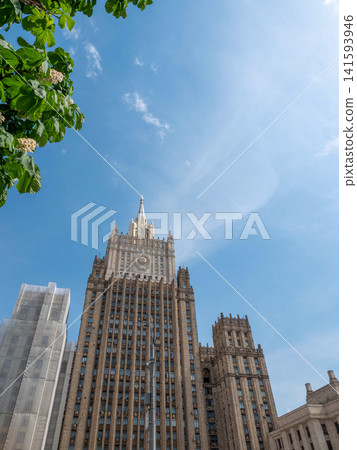 Moscow Russia May 20 2026 View of the Ministry of Foreign Affairs building on Smolenskaya Square on a sunny day Moscow Russia May 20 2026 View of the Ministry of Foreign Affairs building on Smolenskaya Square on a sunny day 141593946