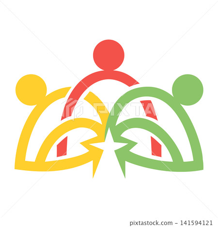 Colorful Teamwork Partnership People Star Abstract Vector Logo Colorful Teamwork Partnership People Star Abstract Vector Logo 141594121
