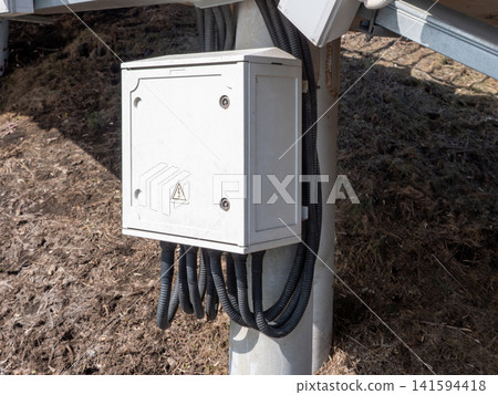 Metal electrical junction box outdoor communications cabinet industrial equipment utility infrastructure. Metal electrical junction box outdoor communications cabinet industrial equipment utility infrastructure. 141594418