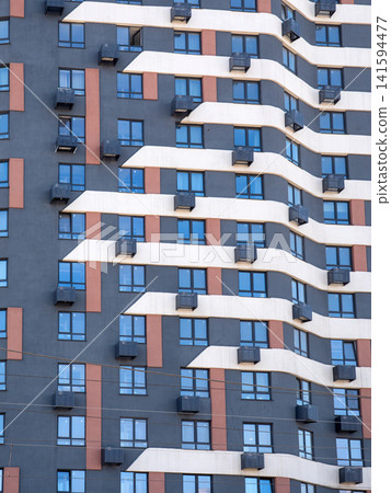 Building facade with windows architectural exterior background urban structure. Building facade with windows architectural exterior background urban structure. 141594477
