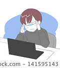 A man clutching his temples, looking pale. 141595143