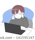 A man holding his temples (background) 141595147