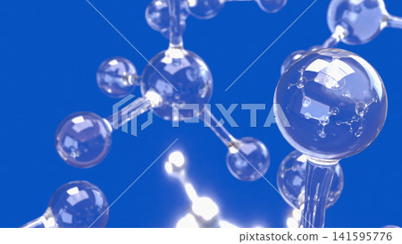 Transparent Molecular Network on Vivid Blue Scientific Background 3d render. Transparent Molecular Network on Vivid Blue Scientific Background 3d render. 141595776