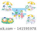 Summer vacation beach scene collection_color 141595978