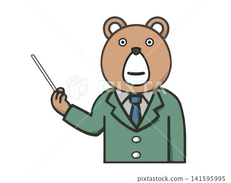 A bear teacher who teaches classes at school A bear teacher who teaches classes at school 141595995
