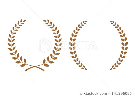 Simple laurel wreath decorative frame, brown. Simple laurel wreath decorative frame, brown. 141596095